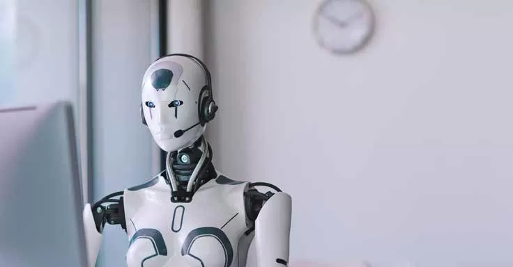 AI robot working in the office